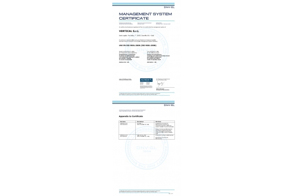 CERTIFICATO DNV ISO9001 SR工厂 Vertical